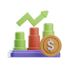 Financial Growth Chart with Currency