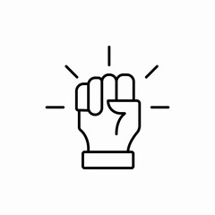 Power fist strength raise icon vector sign