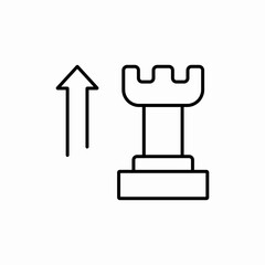 Chess strategy rook piece icon vector sign