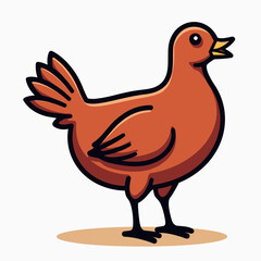 Obraz premium cartoon red rooster with yellow beak