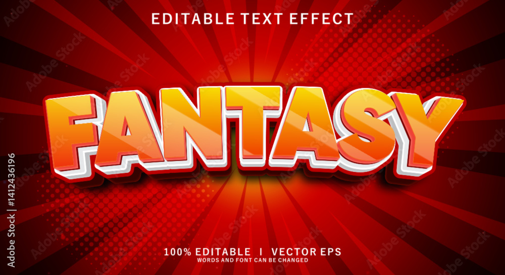 Wall mural fantasy vector text effect with modern style design