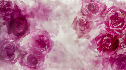 Fototapeta premium Romantic Rose Watercolor Collection