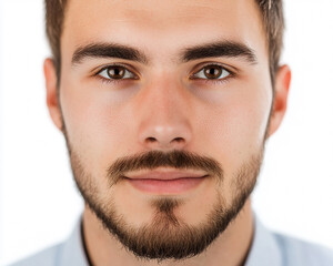 Obraz premium Close-up of a smiling business man, a handsome business tough guy