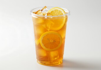 Glass of orange juice with ice