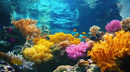 Naklejka premium Underwater coral reef in a tropical environment