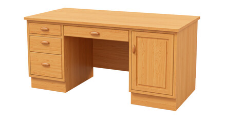 Isolated wooden desk