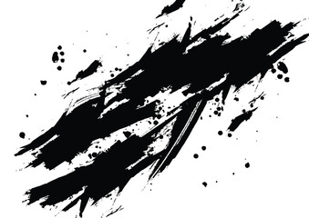 Abstract Black and White Grunge Brush Stroke Texture. Grungy Black Brush Strokes on White Background. Illustration vector design
