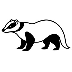 Clean Badger Vector Line Drawing