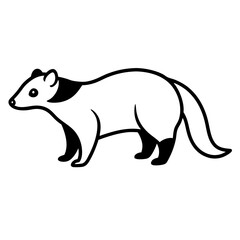 Clean Badger Vector Line Drawing