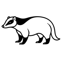 Clean Badger Vector Line Drawing
