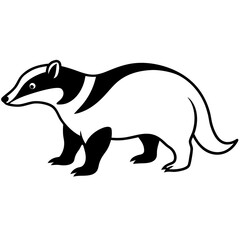 Clean Badger Vector Line Drawing