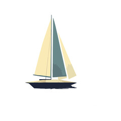 Elegant sailboat gliding across calm waters under a clear sky, summer vibes, perfect scene for relaxation and adventure enthusiasts on nautical journeys.