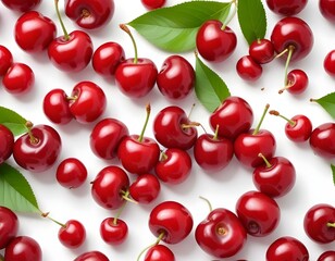 fresh cherry on white background