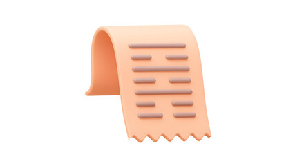 3D Rendered Document Icon on Peach Background