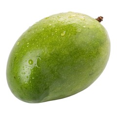 Fresh green mango fruit isolated on white background.
