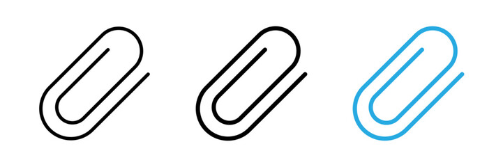 Obraz premium paperclip icon. Attach file or document paper clip symbol. Paperclip sign in black color stroke filled and colored icon set