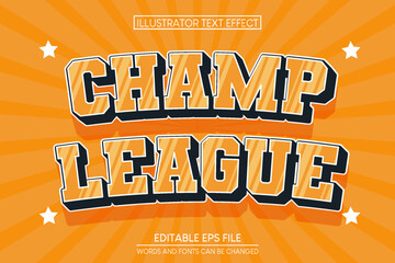 Champ League 3d text effect and editable text