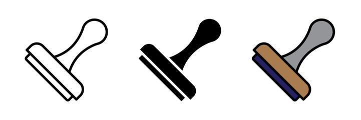 Stamp icon Approved. Vector icon isolated on white background stroke filled and colored icon set.