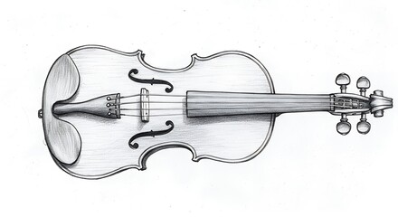 Obraz premium Violin drawing grayscale art design