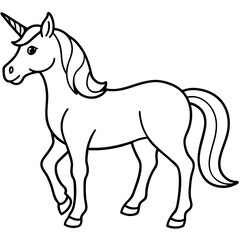 Clean Unicorn Line Art Design