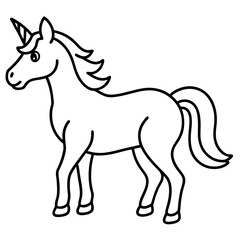Clean Unicorn Line Art Design