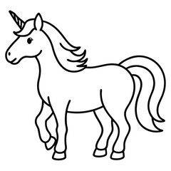 Clean Unicorn Line Art Design