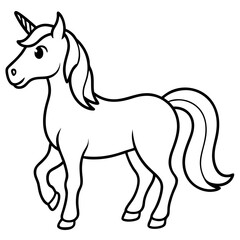 Clean Unicorn Line Art Design