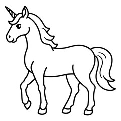 Clean Unicorn Line Art Design