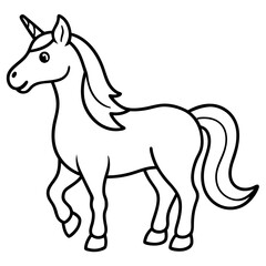 Clean Unicorn Line Art Design