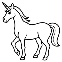 Clean Unicorn Line Art Design