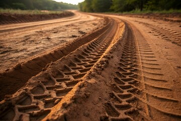 tyres tracks in the sand