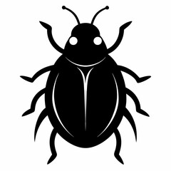 Elegant Black Silhouette of a Sea Ladybug