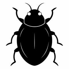 Elegant Black Silhouette of a Sea Ladybug