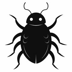 Elegant Black Silhouette of a Sea Ladybug