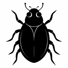 Elegant Black Silhouette of a Sea Ladybug