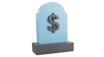 Obraz premium Isolated Tombstone with Dollar Sign