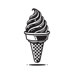Ice cream vector - Ice cream Silhouette - Ice Cream Illustration - Ice Cream art work.