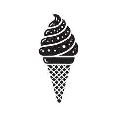 Ice cream vector - Ice cream Silhouette - Ice Cream Illustration - Ice Cream art work.