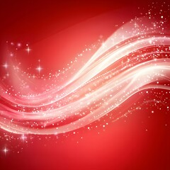 Red Festive Background Sparkling Waves Abstract Design