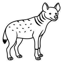 Elegant Hyena Vector Outline