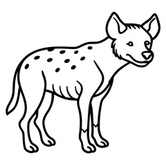 Elegant Hyena Vector Outline