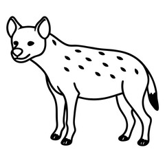 Elegant Hyena Vector Outline