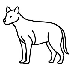 Elegant Hyena Vector Outline