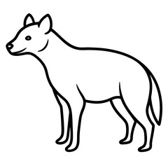 Elegant Hyena Vector Outline