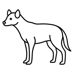 Elegant Hyena Vector Outline