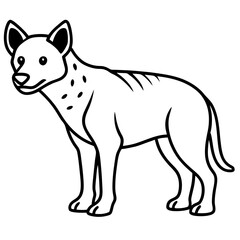Elegant Hyena Vector Outline