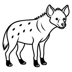 Elegant Hyena Vector Outline