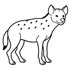 Elegant Hyena Vector Outline