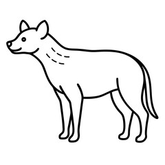 Elegant Hyena Vector Outline