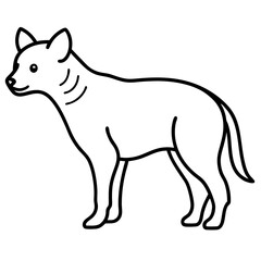 Elegant Hyena Vector Outline